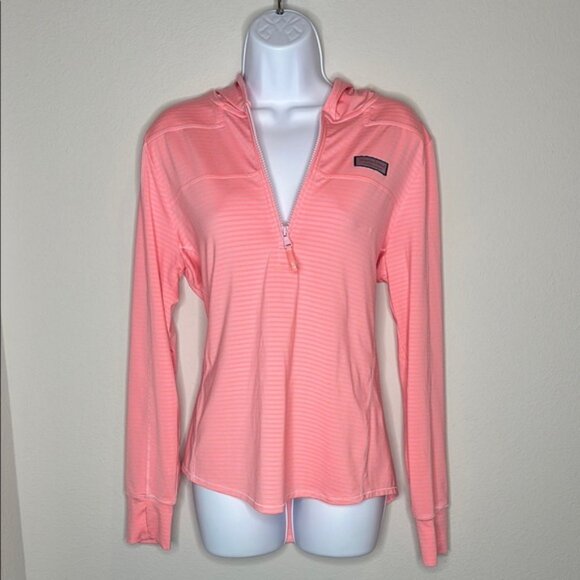 Vineyard Vines Pink Fitted Long Sleeve Polo Sweatshirt - Picture 4 of 4